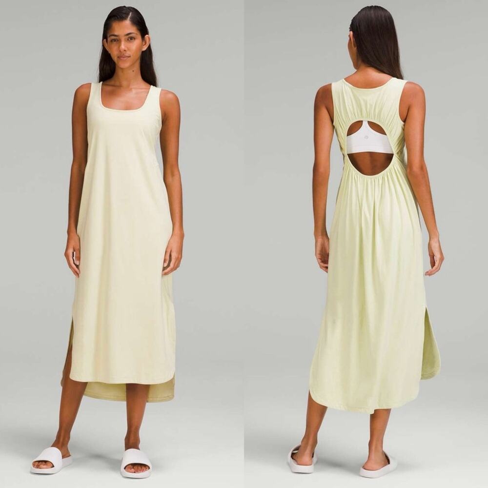 Lululemon Open Back Pima Cotton Midi Tank Dress Sleeveless Womens Size 6